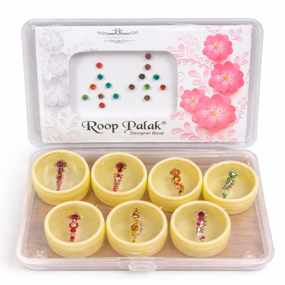 Roop Palak Designer Bindi Set – Rhinestone Festival Bridal Forehead Jewelry